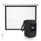 LEVO - Proyector Portatil Nova 9000lm + Telón 100" Eléctrico