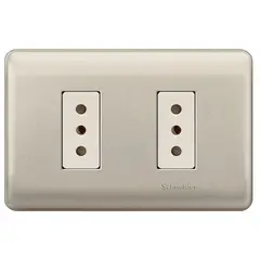 SCHNEIDER ELECTRIC - ENCHUFE DOBLE 2P+T 10A 250V ARMADO BEIGE GENESIS Schneider