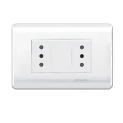SCHNEIDER ELECTRIC - ENCHUFE DUPLEX 2P+T 10A 250V ARMADO BLANCO GENESIS Schneider