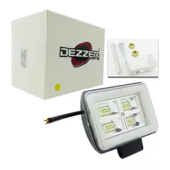 DEZZER - Neblinero 16 LED + Aro Duo Color Estrobo Fijo 12 Volt