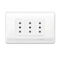 SCHNEIDER ELECTRIC - ENCHUFE TRIPLE 2P+T 10A 250V ARMADO BLANCO GENESIS Schneider