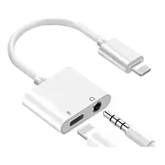 GENERICO - Adaptador Lightning Para Carga Y Audifonos 2 En 1