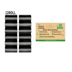 GENERICO - Bolsas de Excremento Para Perros 12Rollos Negros