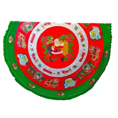GENERICO - MANTEL DE TELA MESA REDONDA NAVIDAD VIEJO PASCUERO