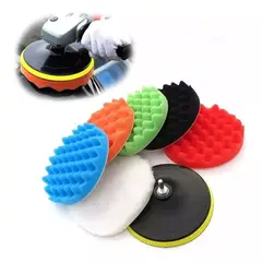 KUANGYE - Kit Esponja Coche Almohadilla Discos Pulir Encerar 8pcs 7in