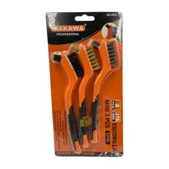 MAKAWA - Juego De Mini Escobillas 3 Piezas 175MM