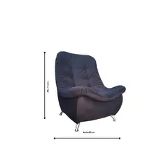 GENERICO - SITIAL SOFA CURVO HILARY NEGRO FELPA