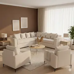 SITIAL HOME - Living 311 Romeo Crudo Seccional + 2 Poltronas resortes f comfort