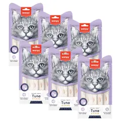 PETPRO - Snack Wanpy Creamy (Atún & Cangrejo) , Pack 6 Sobres 70Gr