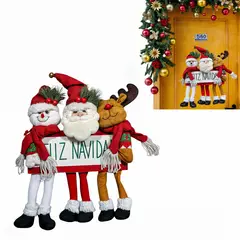 GENERICO - Adornos de navidad para puertas 3 en 1 adornos navideños