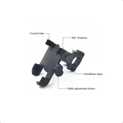 GENERICO - Porta Smartphone Celular Metálico Moto Bicicleta Negro