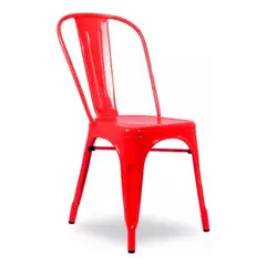 TODODESCUENTO - Pack 4 Sillas Tolix Color Rojo, Comedor, Evento, Restaurant