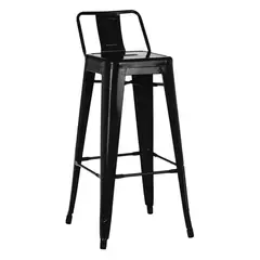 TODODESCUENTO - Pack 4 Pisos Taburetes Tolix, 77 Cm Respaldo Bajo- Negro