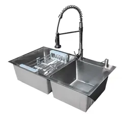 MODERN SPACE - Lavaplatos 68x38 Cm Delux 2mm + Accesorios +llave Industrial