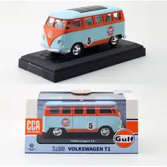 GENERICO - Autos Coleccion Volkswagen T1 combi GULF 1 :38 Color celeste