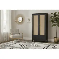 MUEBLES NATIVA - VITRINA LINDEROS BLACK tirador dorado