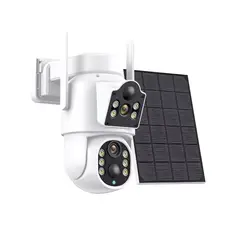GENERICO - Cámara Seguridad Solar Doble Lente