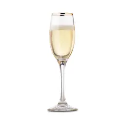 ALLEGRA - Set 4 Copas Flute 180cc Borde dorado