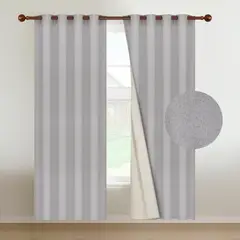 CASATUA - Cortina 100% Blackout Engomada Termica Set de 2 - Crema