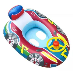 GENERICO - Flotador Bote Inflable Carro Con Volante Bebe