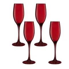 ALLEGRA - Set 4 Copas vino Espumante Vidrio Rojo 180ml