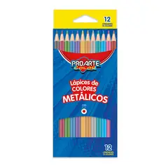 PROARTE - Lapices De Color Metalicos 12 Unidades Largos