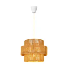 ELECTRICA STORE - Lámpara Techo Interior Rustica Tejido Fibra 40cm Cuerda Vint