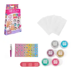 GO GLAM - Set de decoración de uñas purpurina y stickers