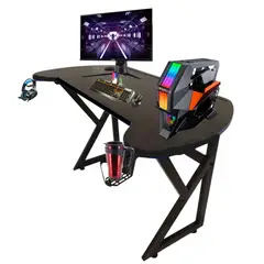 SM - Escritorio Gamer U Verde 140 CM con luces LED