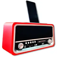 IRT - Radio Retro Vintage Bluetooth AM FM Recargable RETRO06 - Rojo