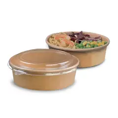 GENERICO - Bowl Envase Kraft Con Tapa Pet 500ml 100u
