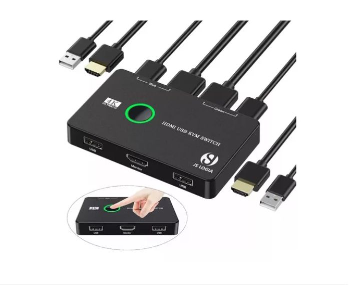 Adaptador Para 2 Computadoras 4k Hdmi 2 Puertos