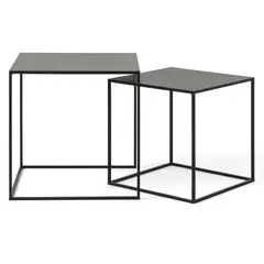 LIVING MARKET - Mesa Nido Metálica Negra Binz 40x40x40 Hecho a Mano