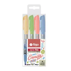 FILGO - Estuche 4 destacadores colores pastel Candy -