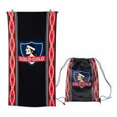 GENERICO - Toalla De Playa Microfibra Colo Colo Con bolso Equipo 70x140 cm