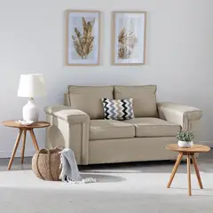 MUEBLES COTTONI - Sofá 2 cuerpos Sicilia Tela Beige