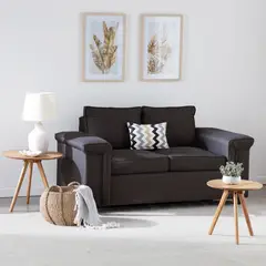 MUEBLES COTTONI - Sofá 2 cuerpos Sicilia Tela Chocolate