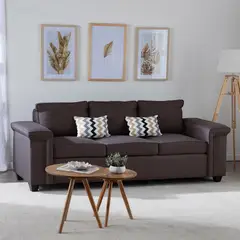 MUEBLES COTTONI - Sofá 3 cuerpos Sicilia Tela Chocolate