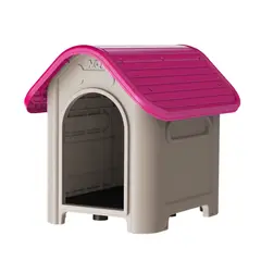 QRUBBER - Casa Mascotas Perro Raza Grande Fucsia MQ
