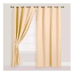 TODODESCUENTO - Cortina De Paño Semi Blackout 140x240cm 2 Paños- BEIGE