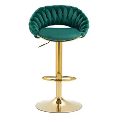 TODODESCUENTO - Pack 2 Taburetes Deluxe Terciopelo Verde