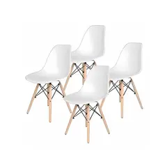 TODODESCUENTO - Pack 4 Sillas Eames Dsw Color Blanco, Comedor, Bar, Negocio