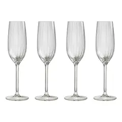 ROYAL LEERDAM - SET 4 COPAS FLAUTA PLISSE 210 ML