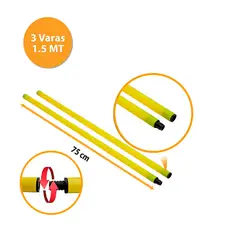 GENERICO - Pack 3 Bastones varas + 2 Base +2 Clips