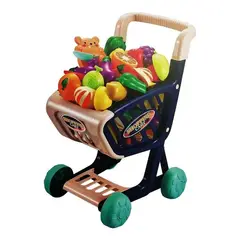 MOVILLANO - Carrito Supermercado Juguete Para Niños 36 Accesorios Frutas