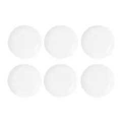 HALLEN - Set De 6 Platillos Redondos De 15cm Porcelana Blanca