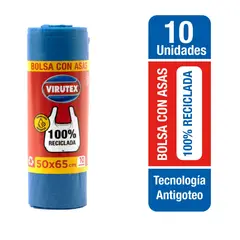 VIRUTEX - Bolsa para Basura asas 50x65