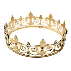 GENERICO - CORONA METALICA GRUESA REY DORADO X1UNI