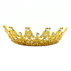 GENERICO - CORONA TIARA METALICA REINA DORADO X1UNI