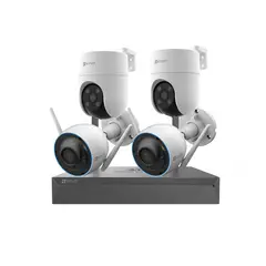 EZVIZ - Kit 4 Camaras Nvr 8ch Exterior Inalambricas Wifi 500gb